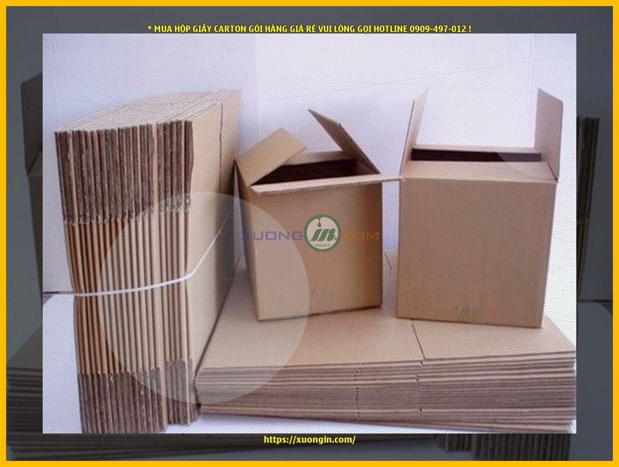 Hộp carton đóng hàng kích thước đa dạng, giao hàng toàn quốc.