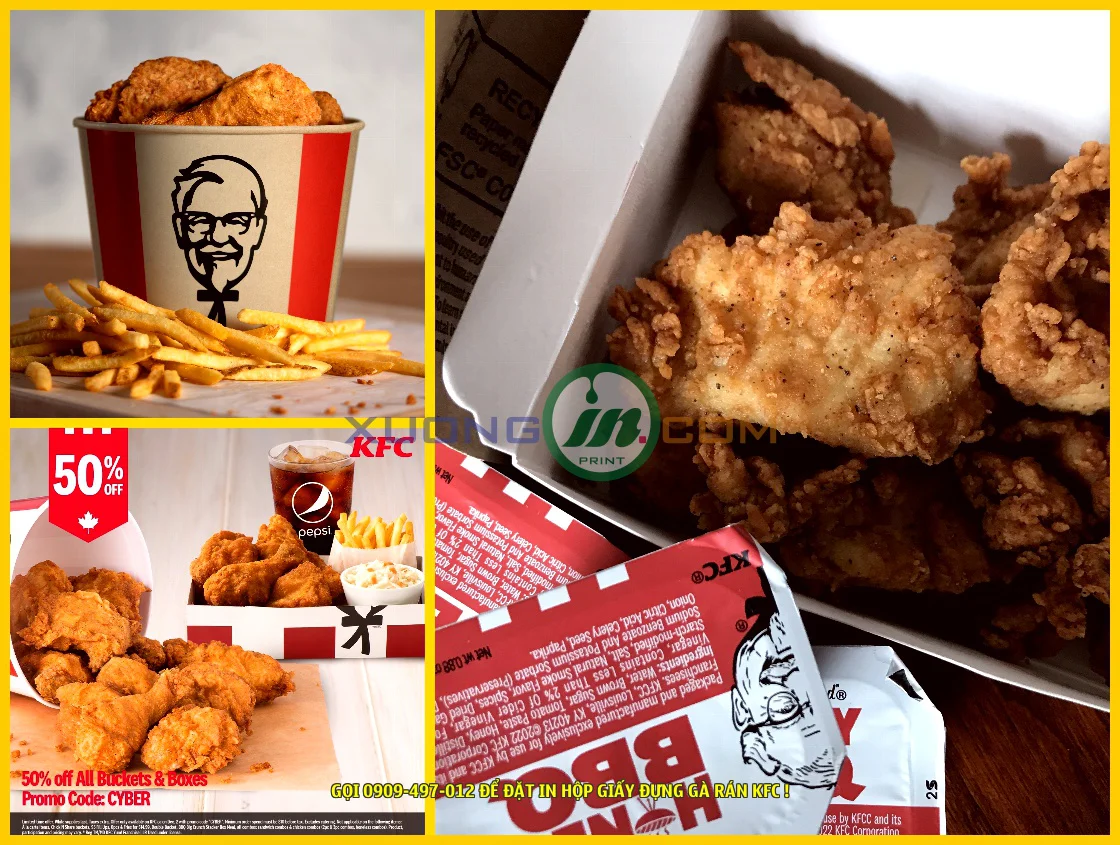 Sản phẩm hộp đựng gà rán KFC của chúng tôi không chỉ giúp bạn thưởng thức gà rán một cách tiện lợi và ngon miệng, mà còn là một sản phẩm an toàn cho sức khỏe và thân thiện với môi trường.