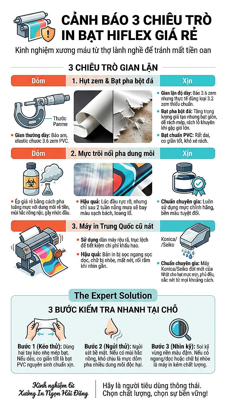 Cảnh báo chiêu trò in bạt hiflex giá rẻ