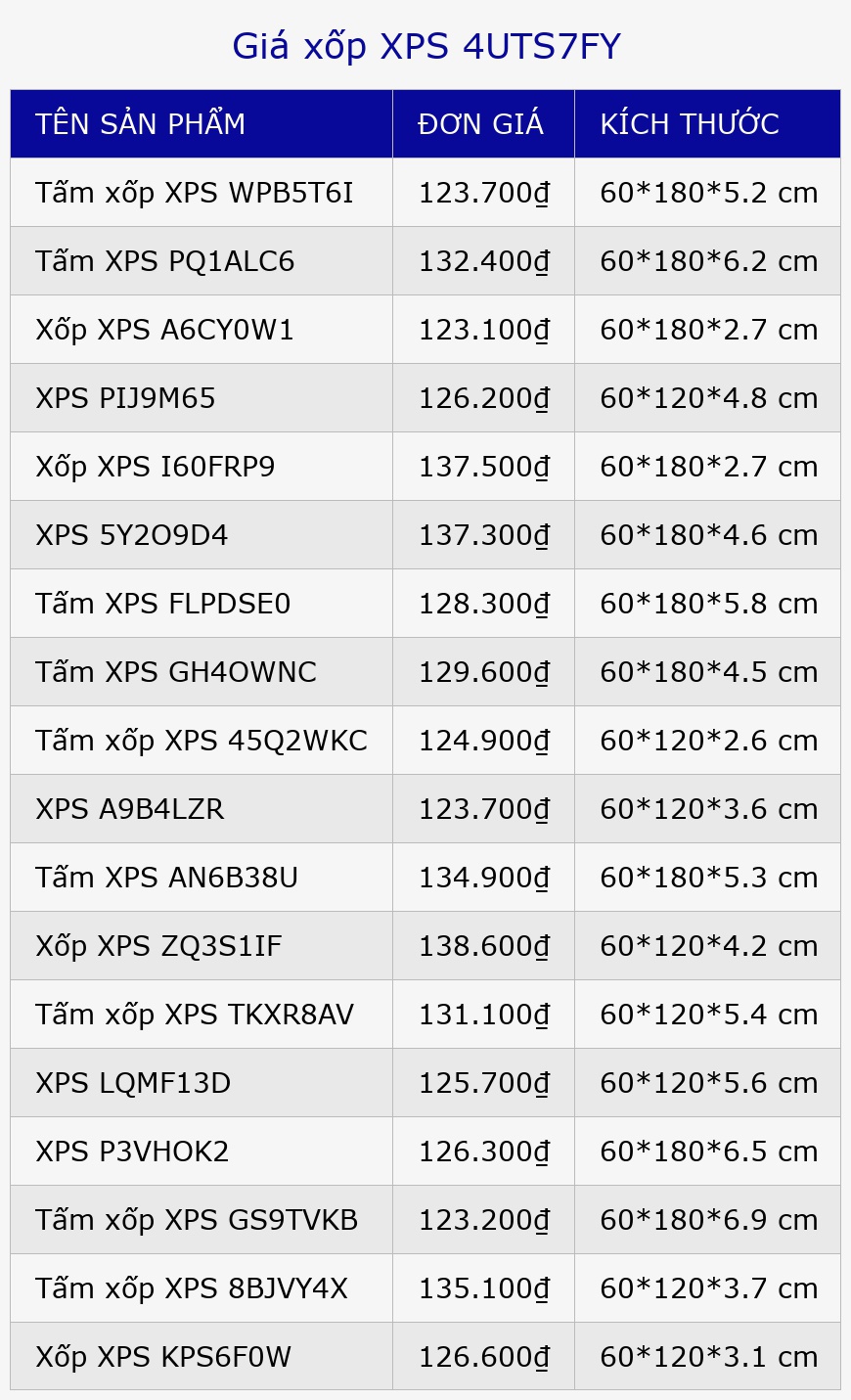 Giá xốp XPS 4UTS7FY