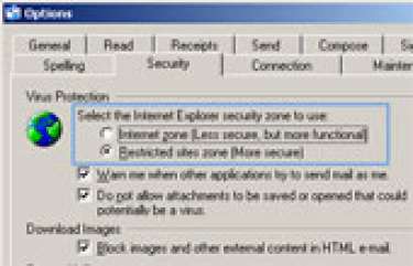 Sử dụng chức năng bảo vệ chống virus trong Outlook Express 6